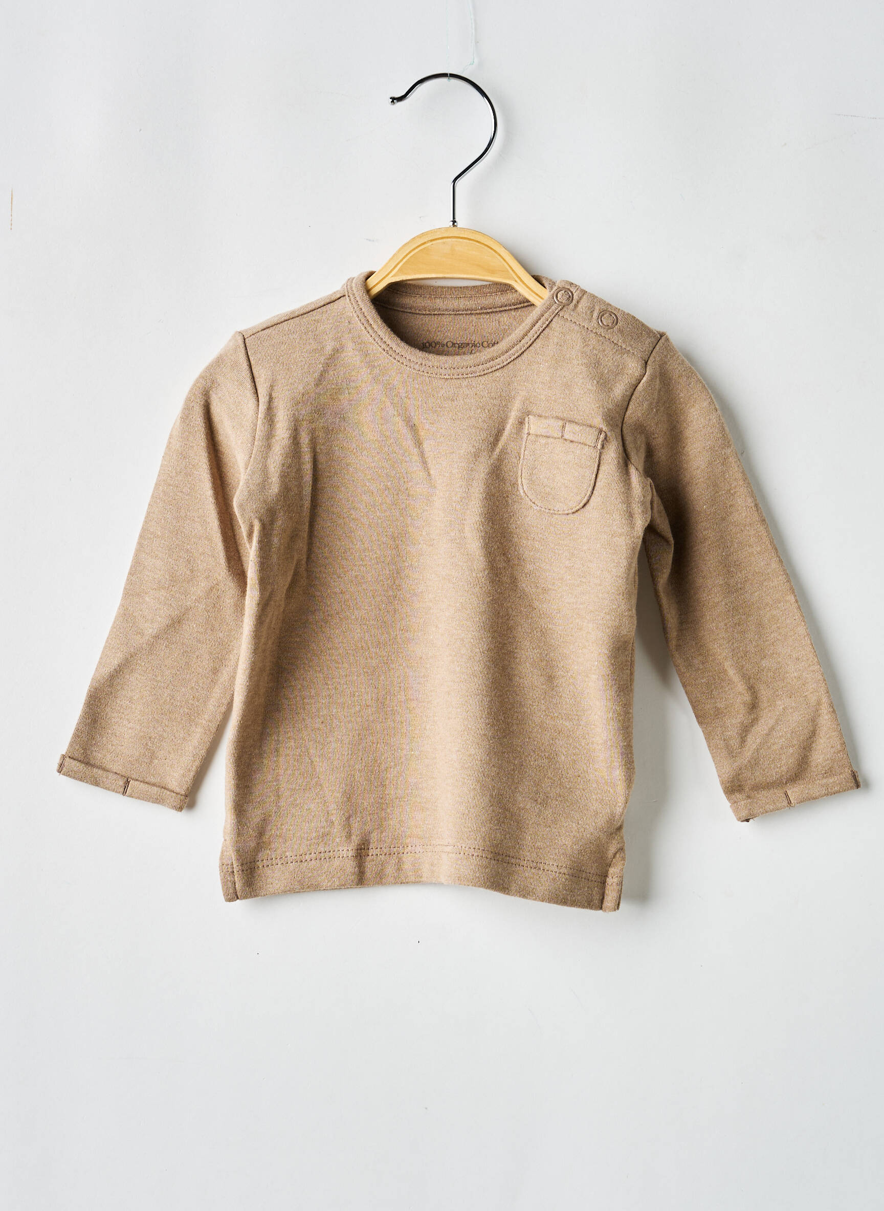 T-shirt fermeture boutonnée à l'épaule manches longues marron BABY'S ONLY fille