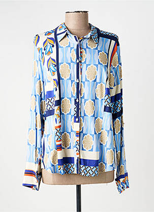Chemisier coupe cintrée manches longues bleu GREGORY PAT femme