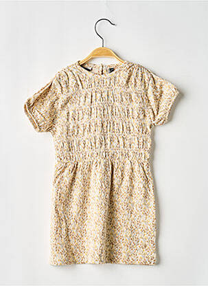 Robe mi-longue manches courtes manches courtes beige LEVV LABEL fille