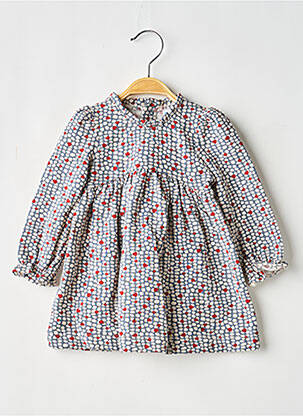 Robe mi-longue fermeture pressionnée manches longues bleu MAYORAL fille