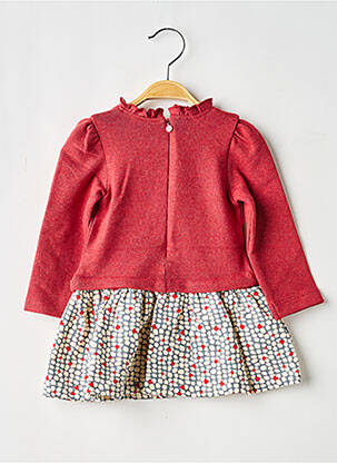 Robe mi-longue fermeture zippée au dos manches longues rouge MAYORAL fille