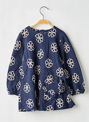Robe longue col rond manches longues bleu MAYORAL fille