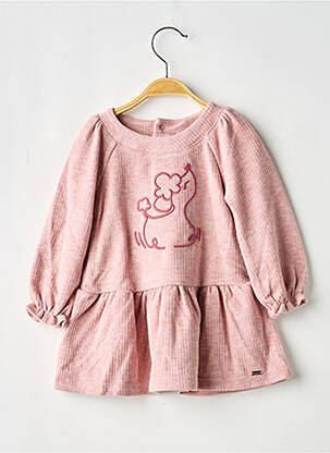Robe mi-longue fermeture pressionnée manches longues rose MAYORAL fille
