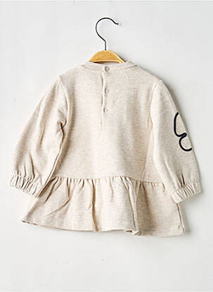 Robe mi-longue fermeture pressionnée manches longues beige MAYORAL fille