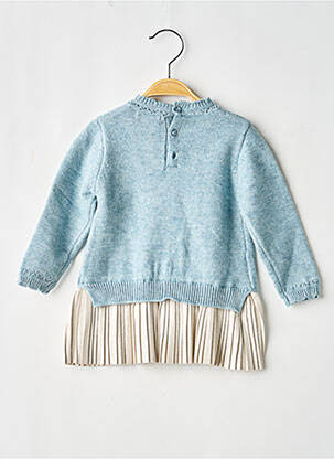 Robe mi-longue col rond manches longues bleu MAYORAL fille