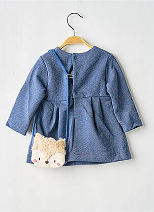 Robe mi-longue fermeture pressionnée manches longues bleu MAYORAL fille