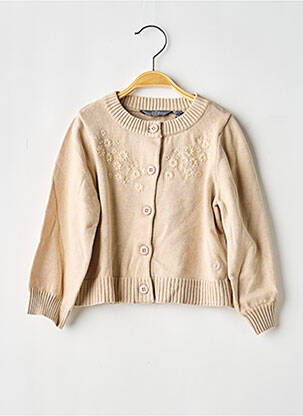 Gilet manches longues resserrée sur le bas beige LEVV LABEL fille