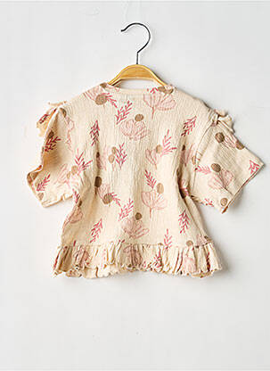 Blouse manches courtes manches courtes beige LEVV LABEL fille