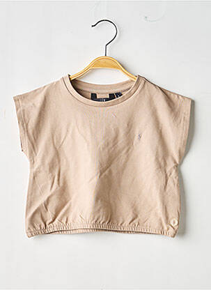 T-shirt stretch manches courtes beige LEVV LABEL fille