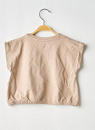 T-shirt stretch manches courtes beige LEVV LABEL fille