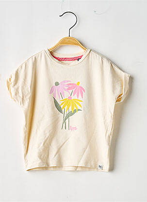 T-shirt coupe cintrée manches courtes beige NOPPIES fille