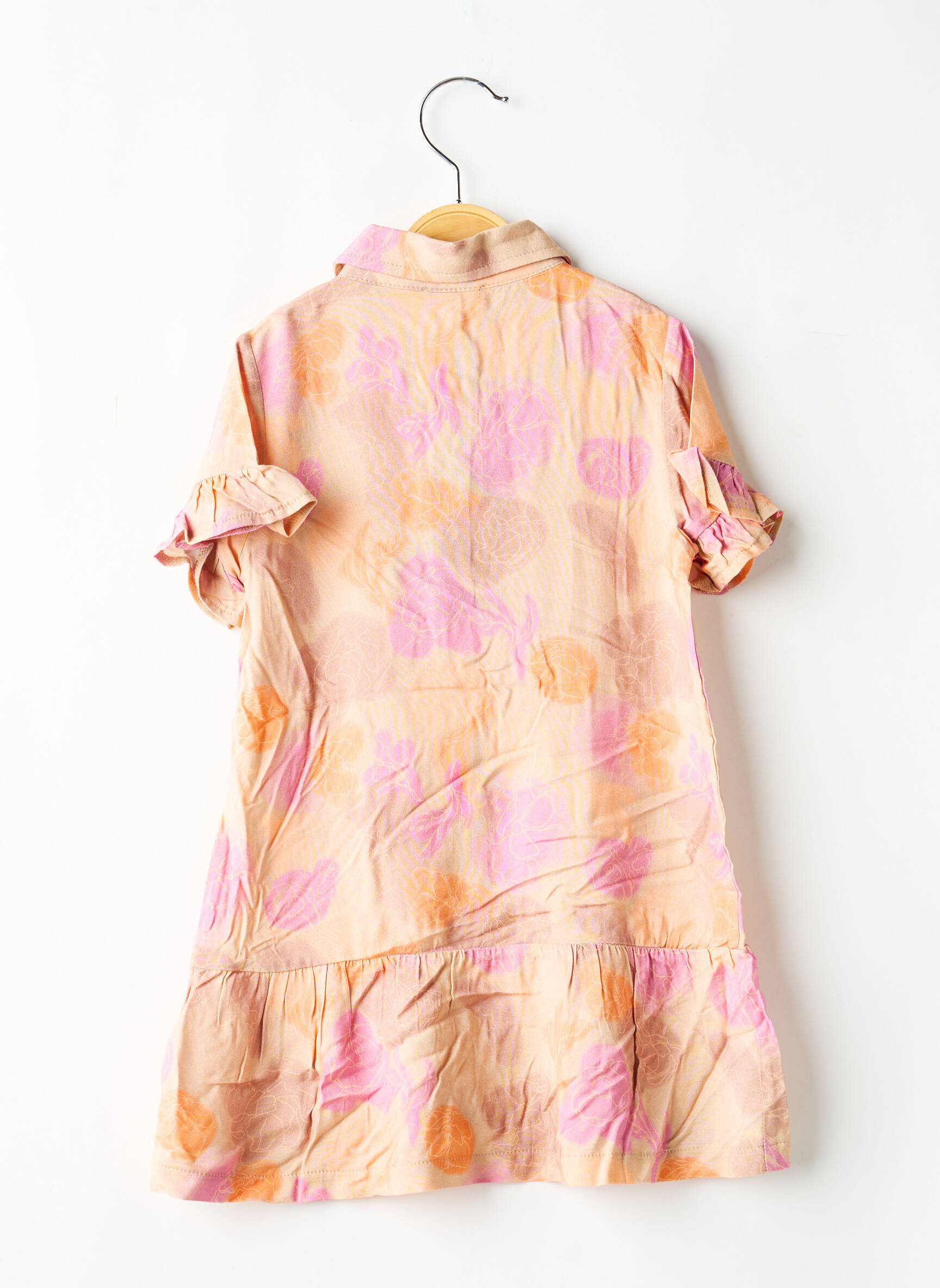 Robe mi-longue manches courtes manches courtes beige LEVV LABEL fille