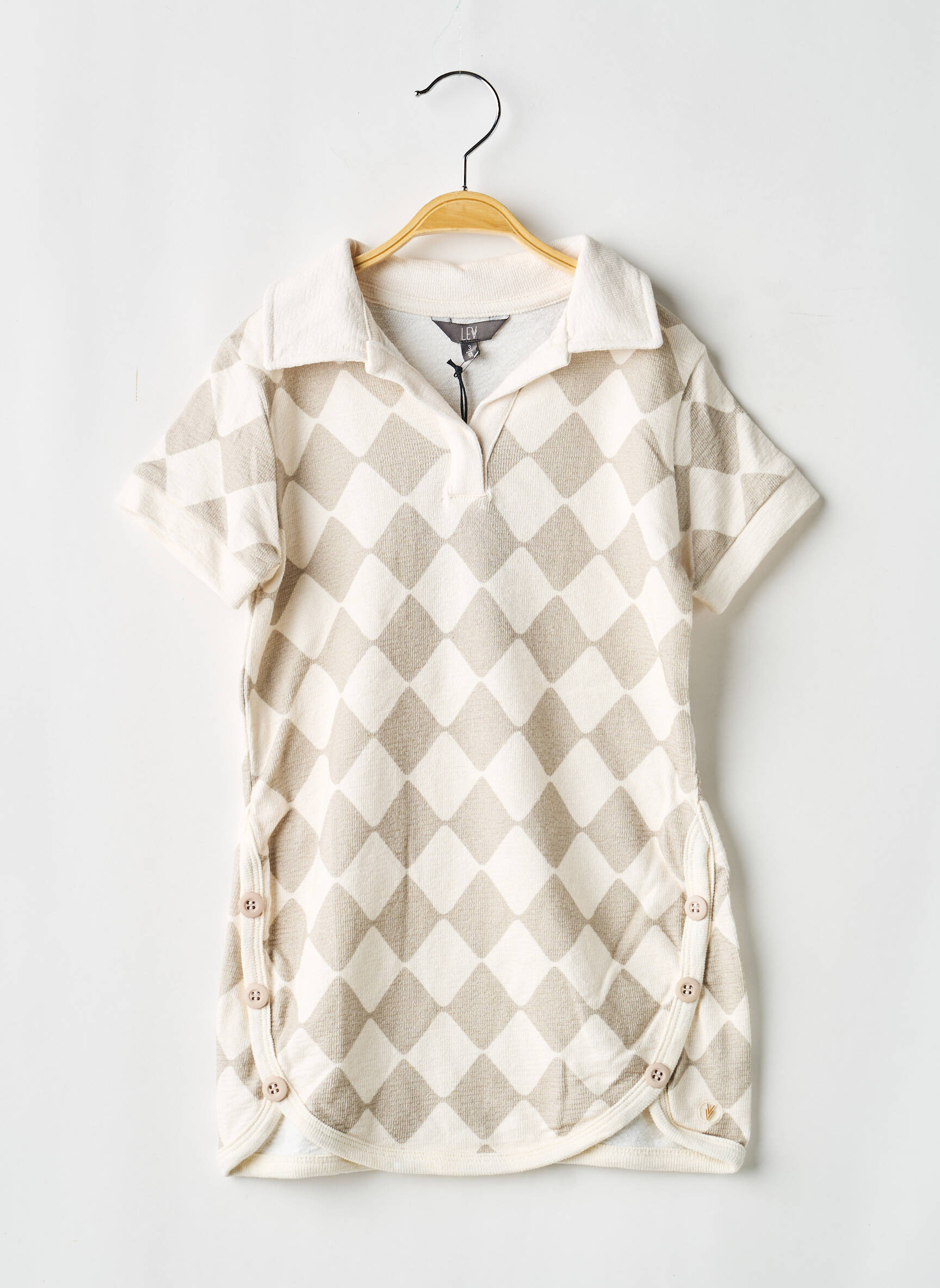 Robe mi-longue manches courtes manches courtes gris LEVV LABEL fille