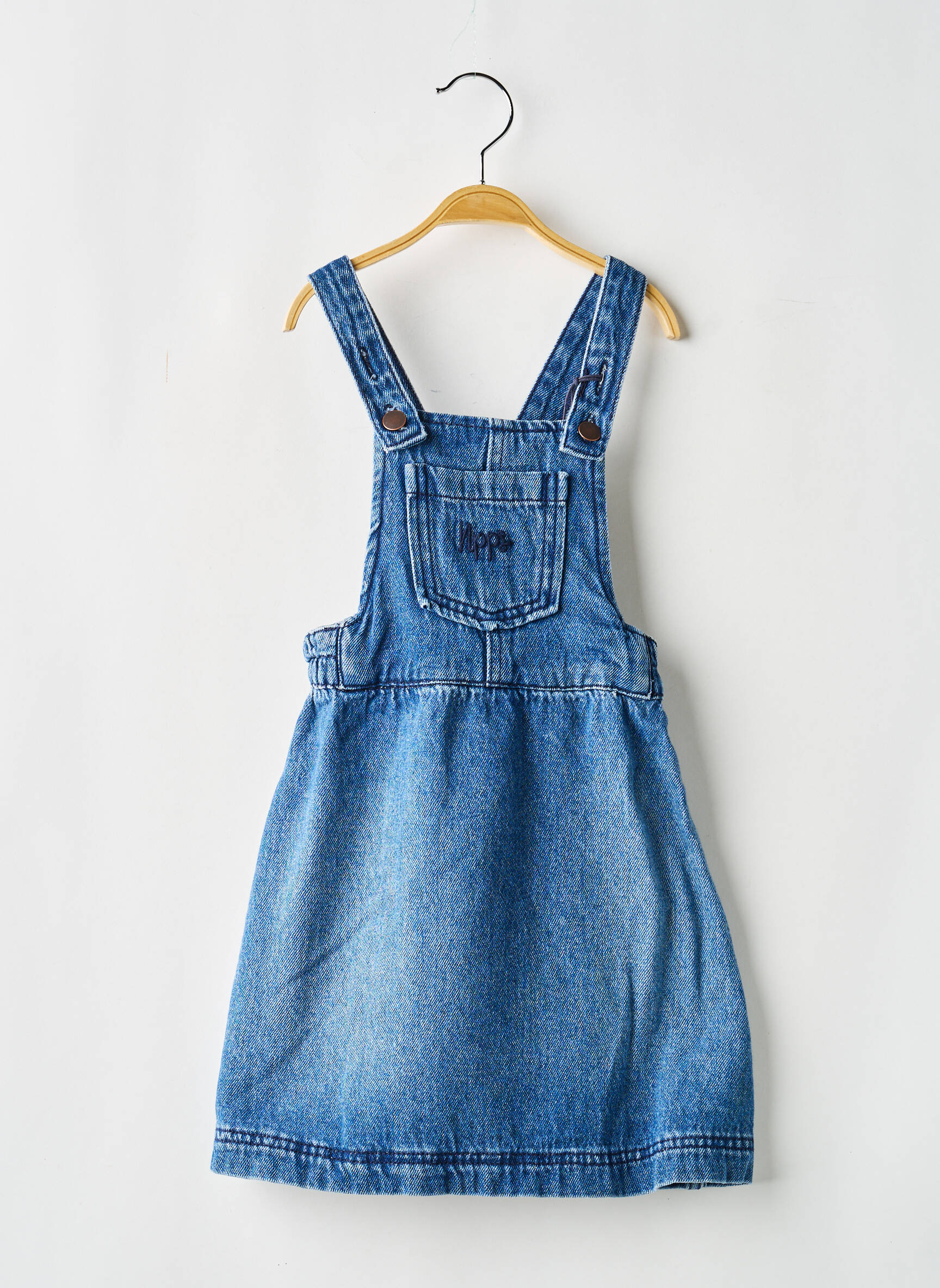 Robe mi-longue col carré fines bretelles bleu NOPPIES fille