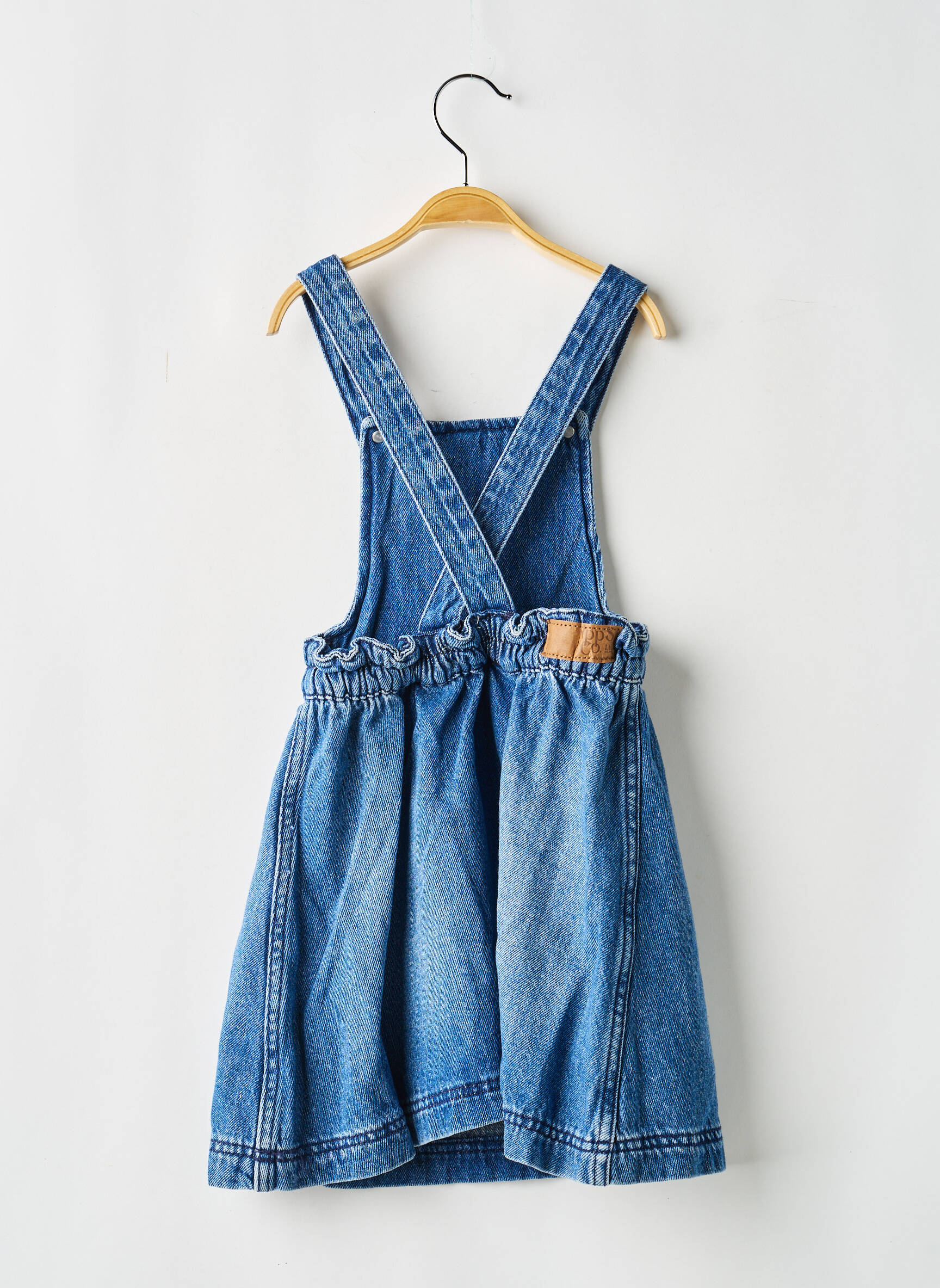Robe mi-longue col carré fines bretelles bleu NOPPIES fille