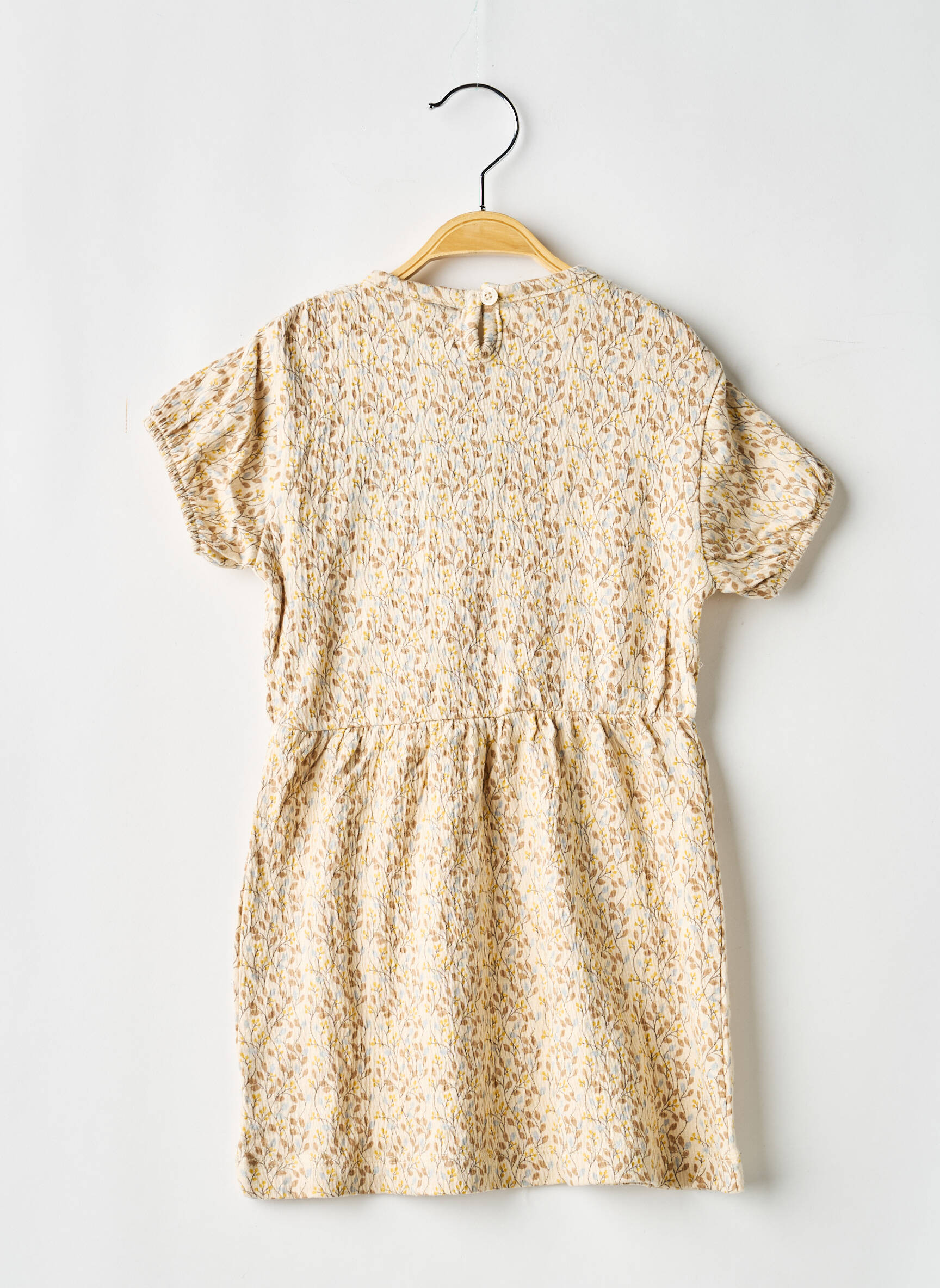 Robe mi-longue manches courtes manches courtes beige LEVV LABEL fille