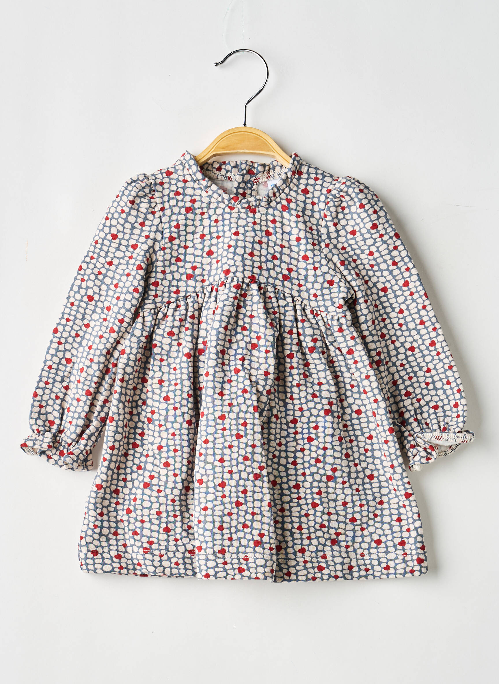Robe mi-longue fermeture pressionnée manches longues bleu MAYORAL fille