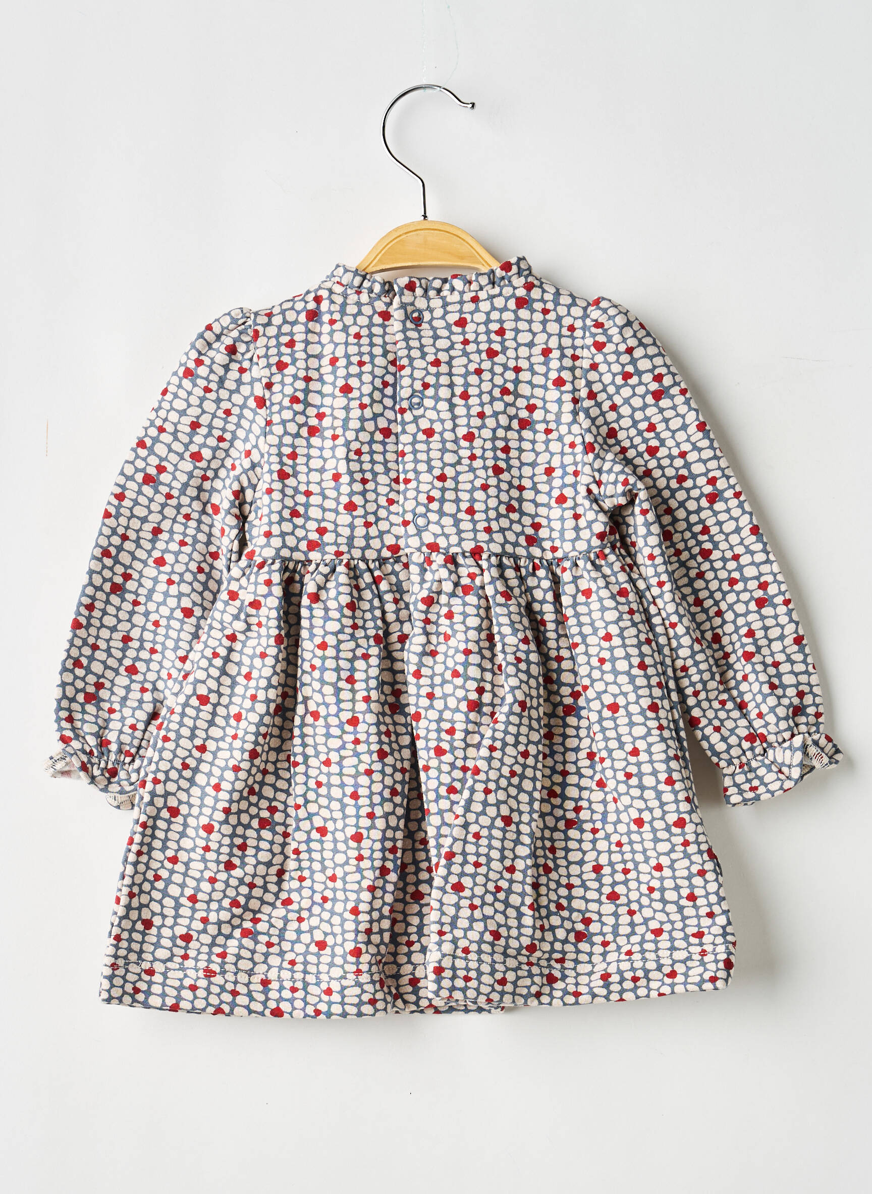 Robe mi-longue fermeture pressionnée manches longues bleu MAYORAL fille