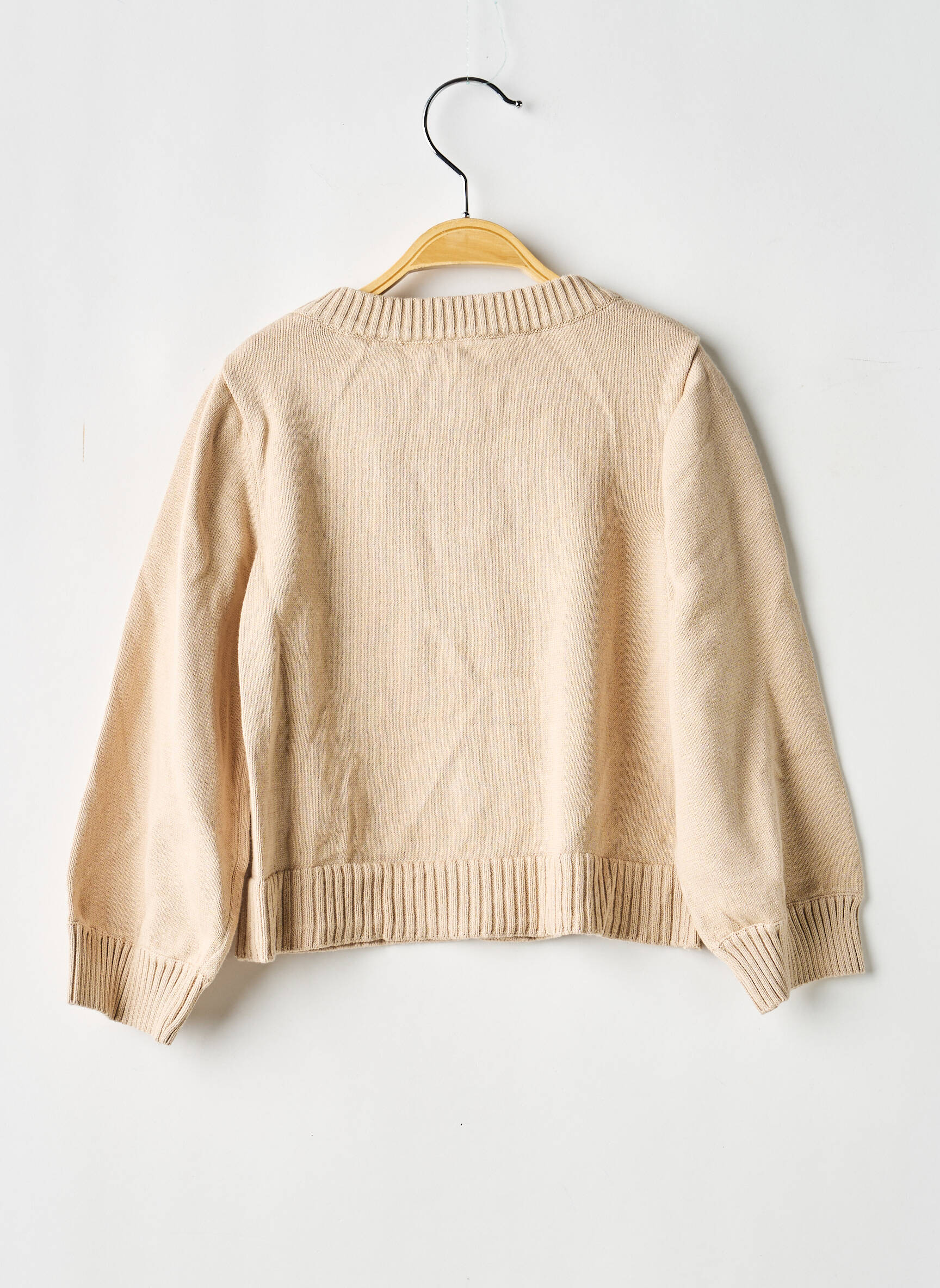 Gilet manches longues resserrée sur le bas beige LEVV LABEL fille