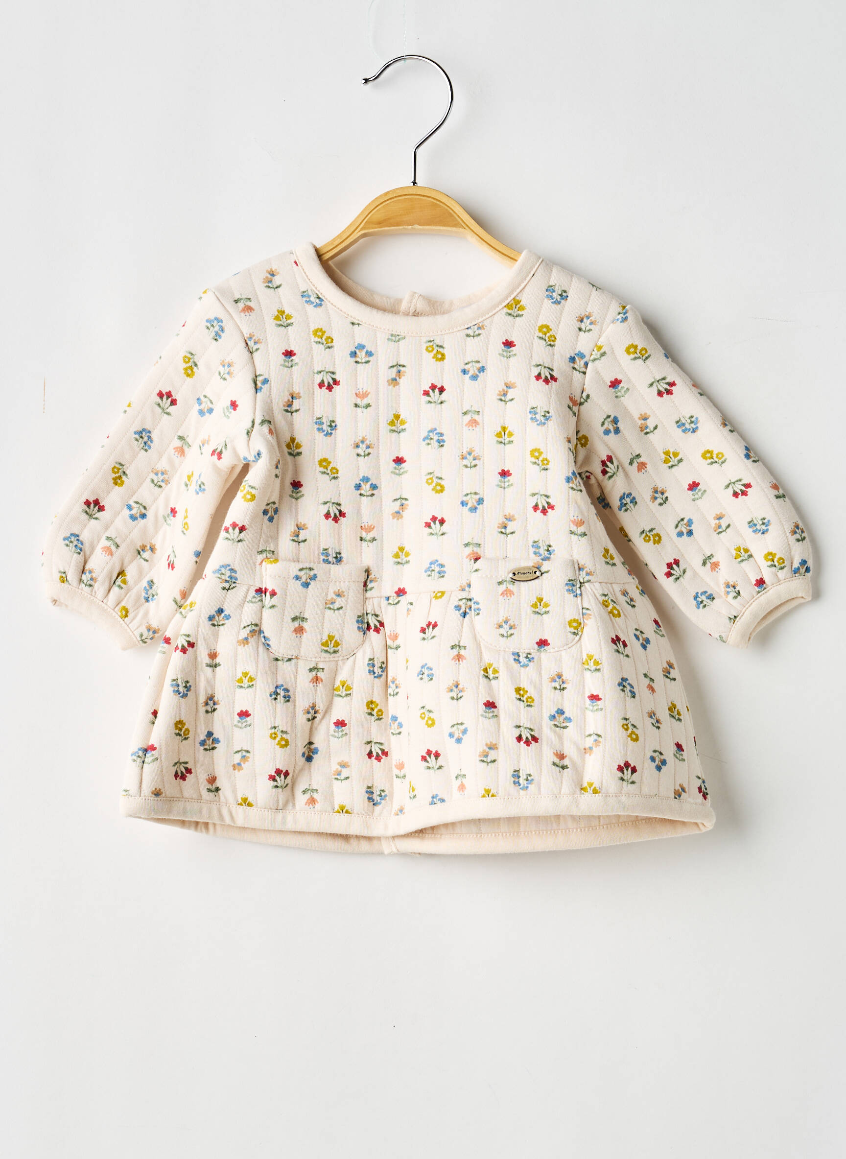 Robe pull manches longues manches longues beige MAYORAL fille