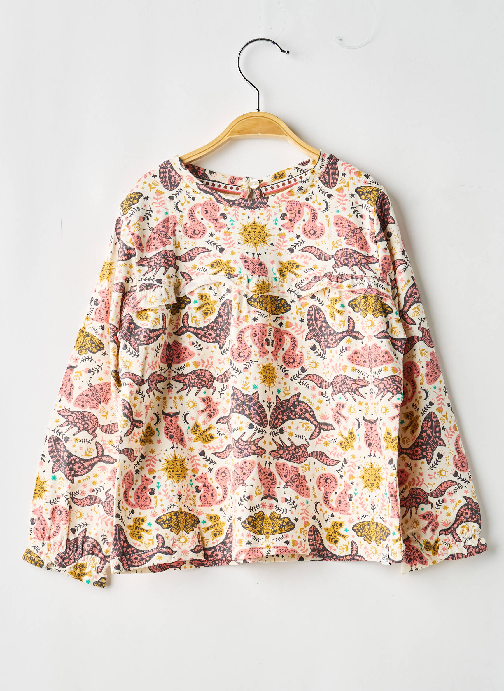 Top imprimé fantaisie manches longues rose NOPPIES fille