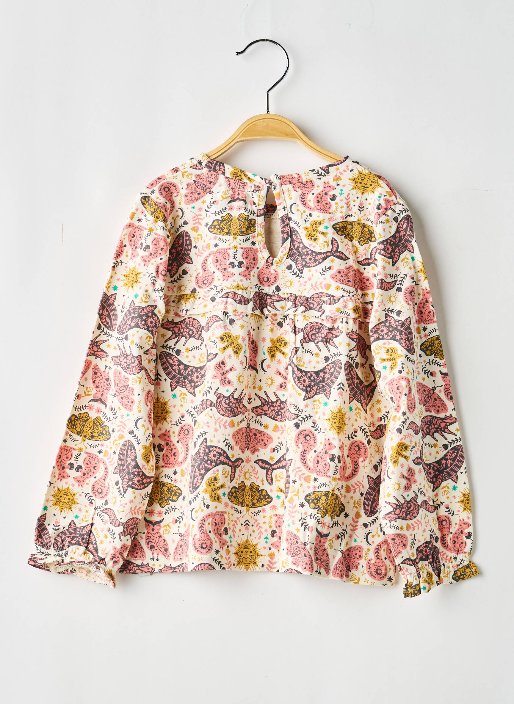 Top imprimé fantaisie manches longues rose NOPPIES fille