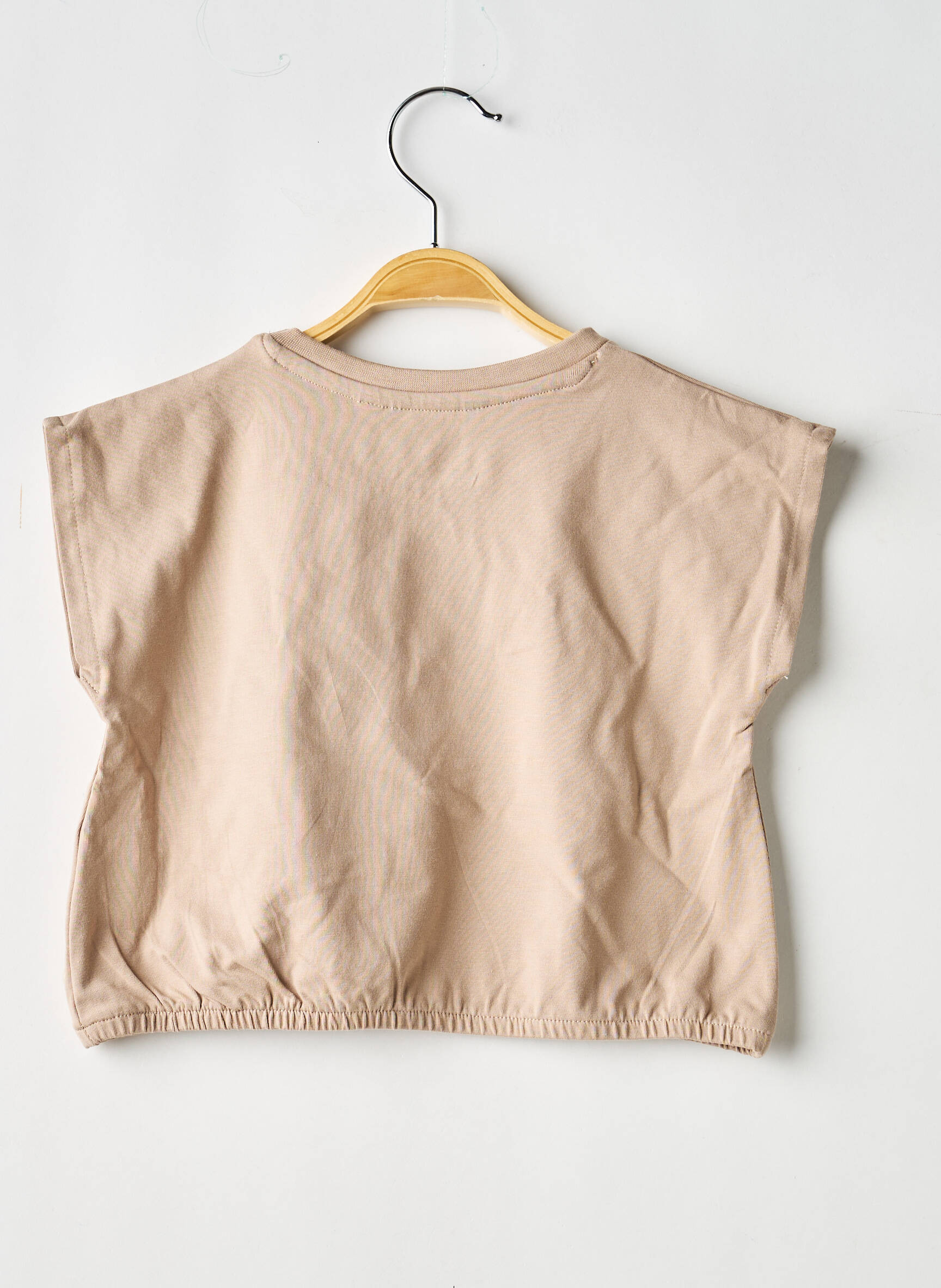 T-shirt stretch manches courtes beige LEVV LABEL fille