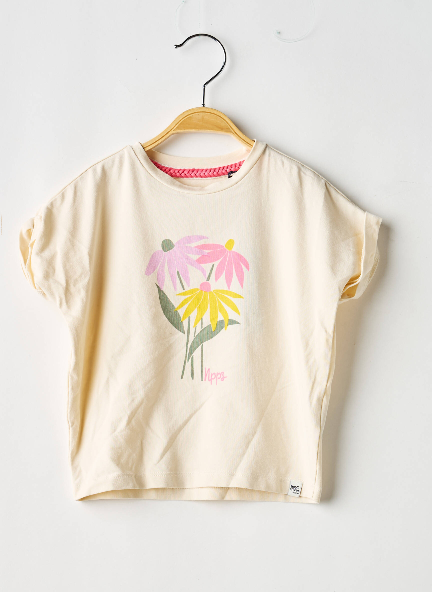 T-shirt coupe cintrée manches courtes beige NOPPIES fille