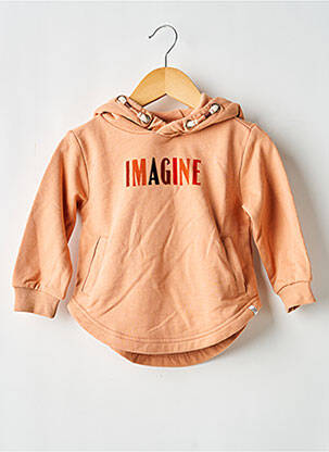 Sweat-shirt à capuche col v manches longues orange NOPPIES fille