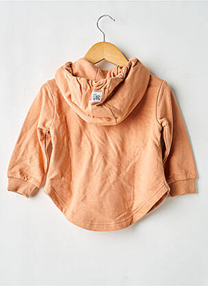 Sweat-shirt à capuche col v manches longues orange NOPPIES fille