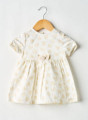 Robe mi-longue manches courtes manches courtes blanc GYMP fille