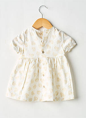 Robe mi-longue manches courtes manches courtes blanc GYMP fille