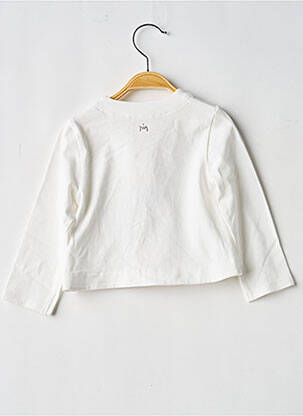 Gilet manches longues col v blanc GYMP fille