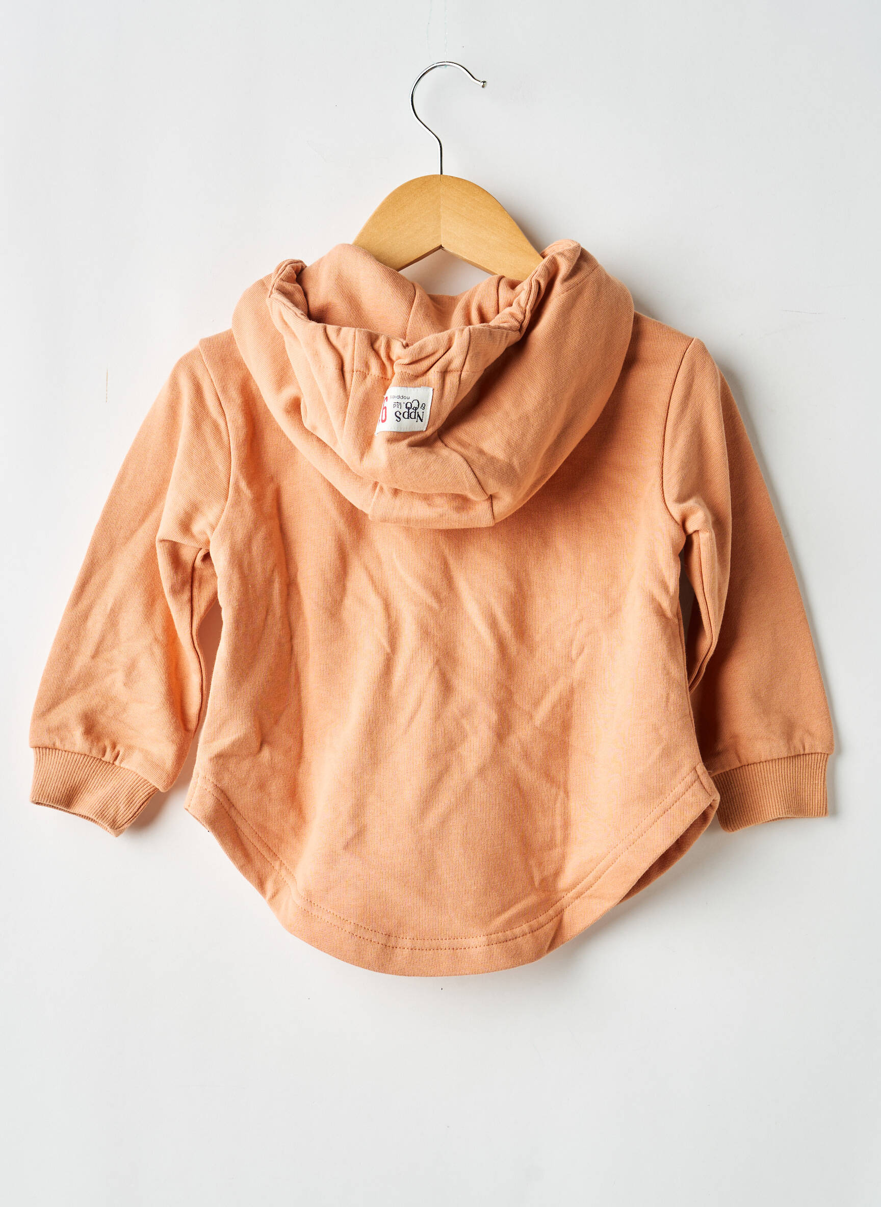 Sweat-shirt à capuche col v manches longues orange NOPPIES fille