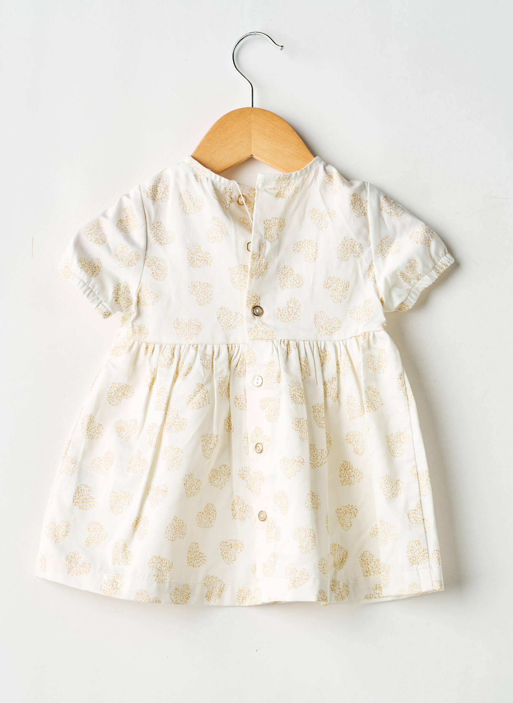 Robe mi-longue manches courtes manches courtes blanc GYMP fille