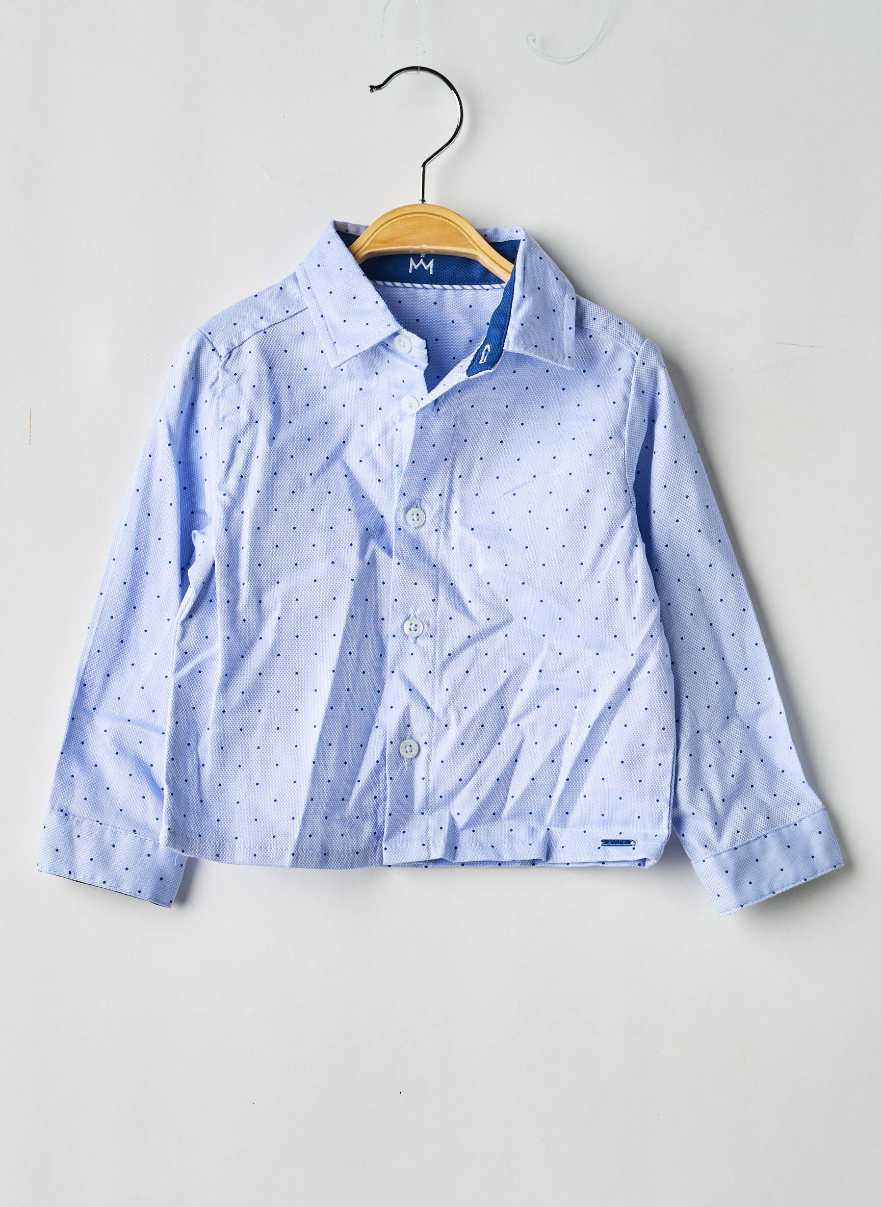 Chemise manches longues coupe droite bleu GYMP garçon