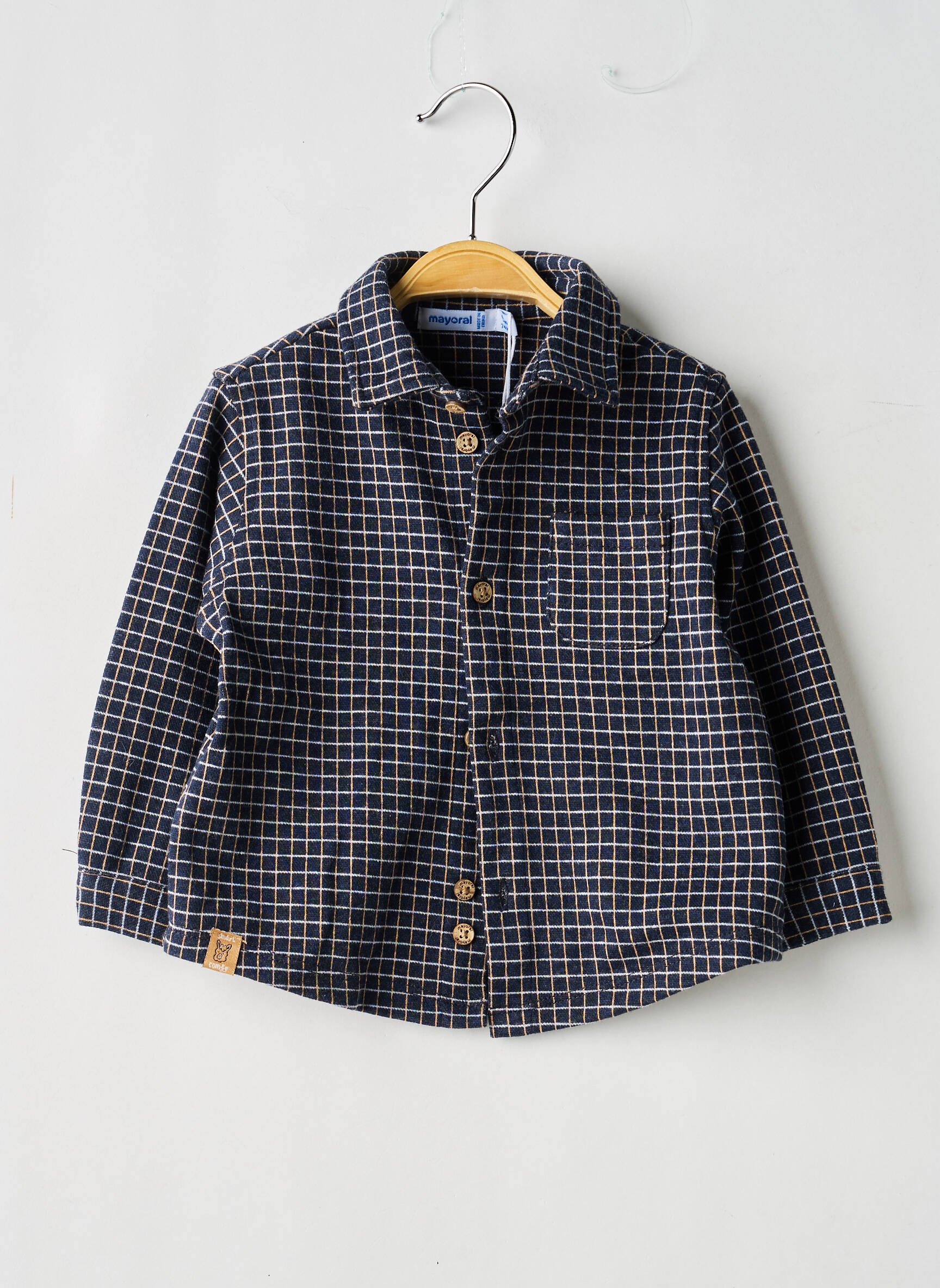 Chemise manches longues coupe droite bleu MAYORAL garçon