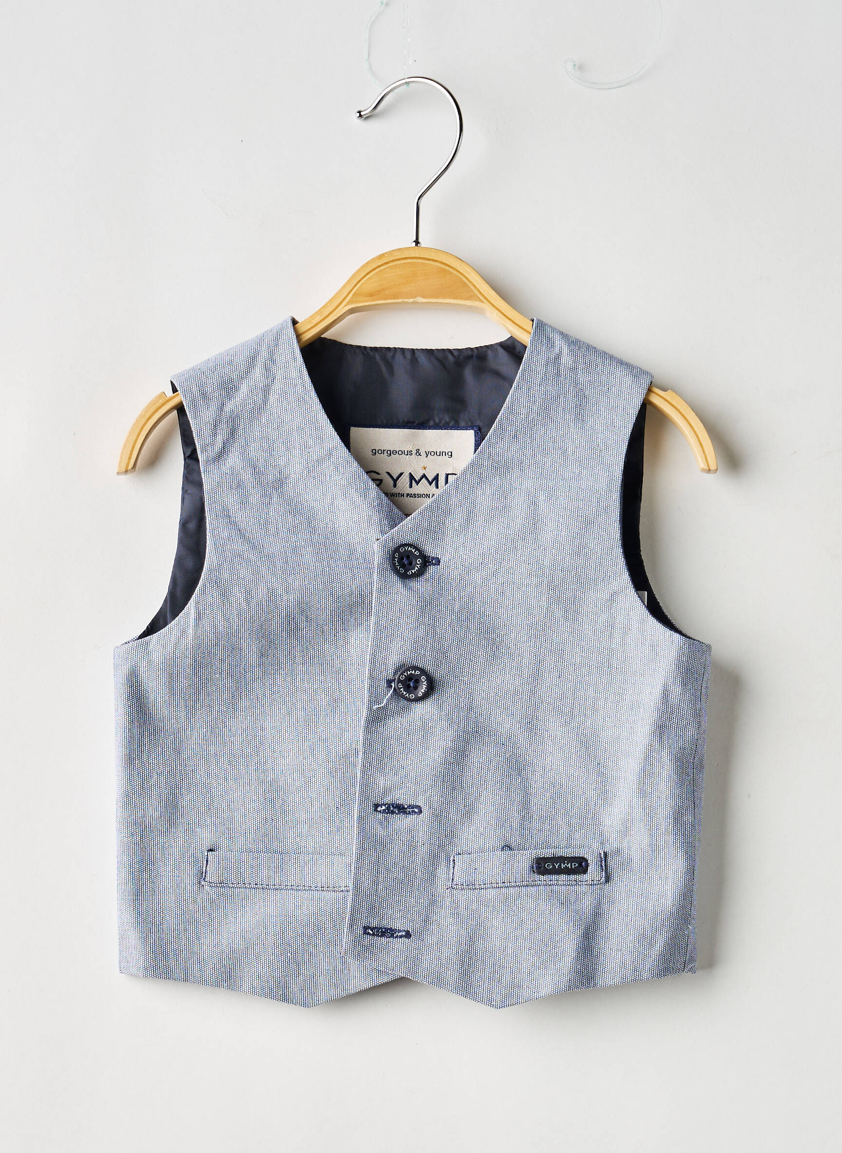 Gilet sans manche coupe droite bleu GYMP garçon