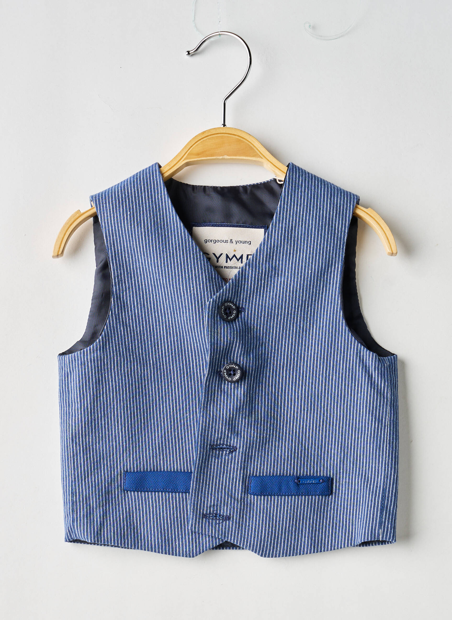 Gilet sans manche coupe droite bleu GYMP garçon