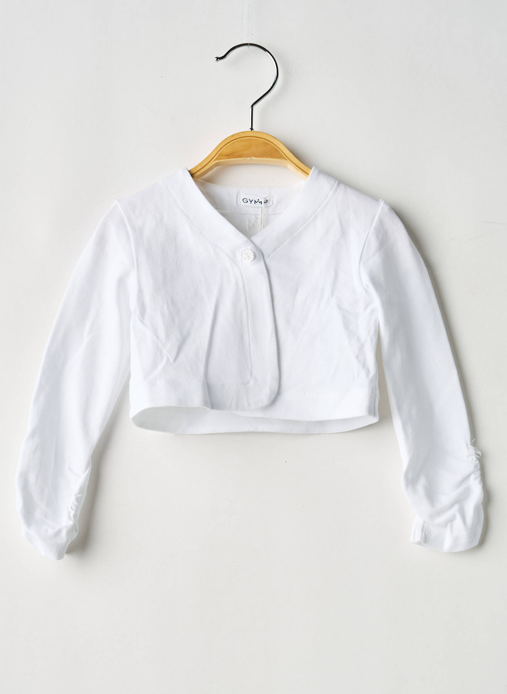 Boléro coupe droite blanc GYMP fille