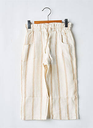 Pantalon droit coupe droite taille élastique beige LEVV LABEL fille