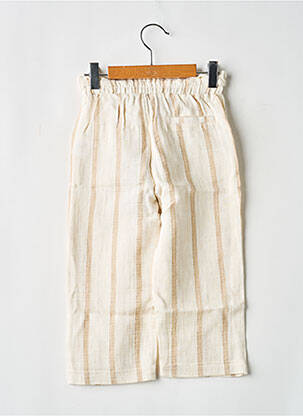 Pantalon droit coupe droite taille élastique beige LEVV LABEL fille