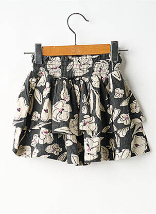 Jupe courte imprimé fantaisie noir LEVV LABEL fille