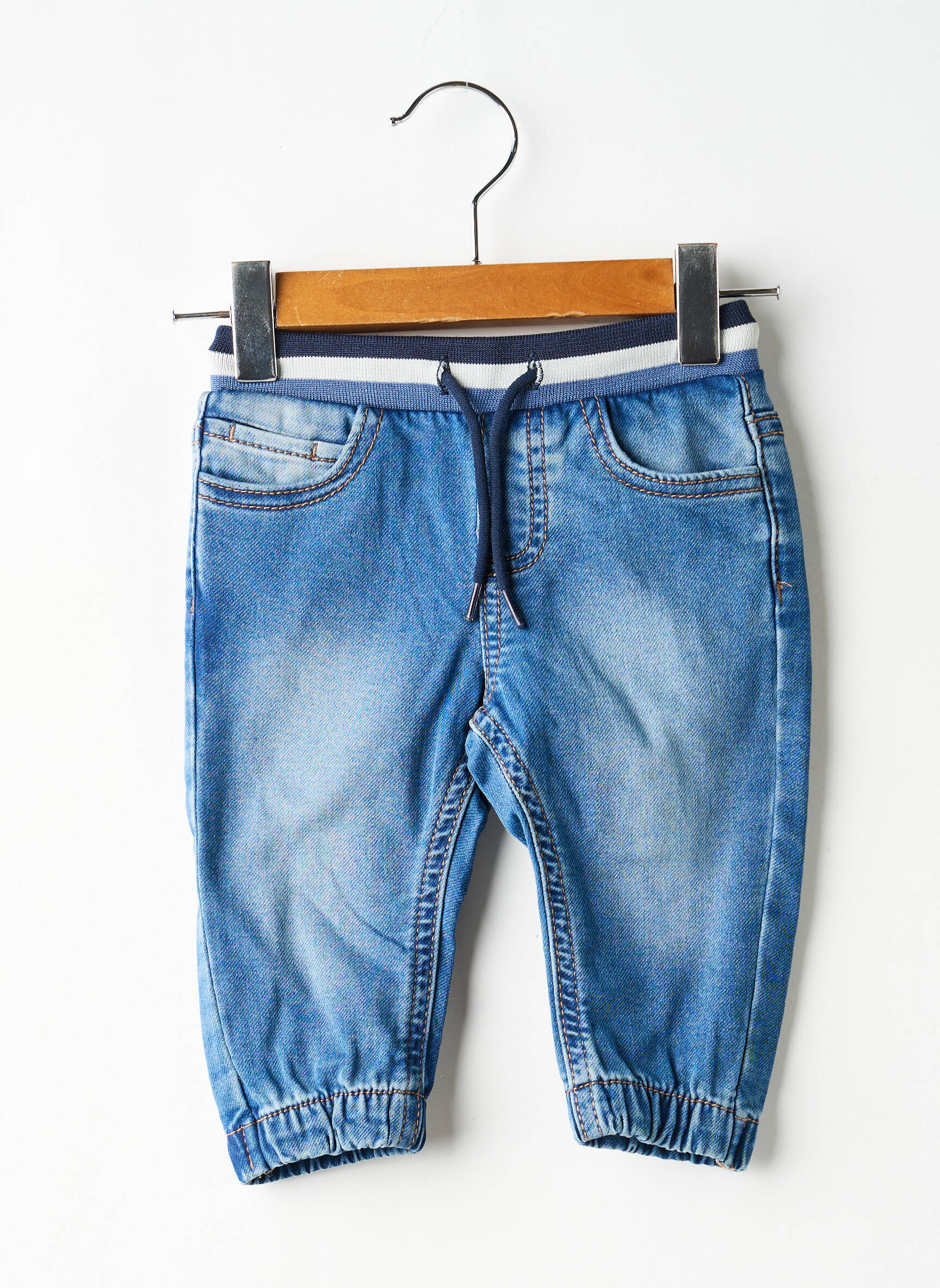 Pantalon droit poches taille élastique bleu MAYORAL garçon