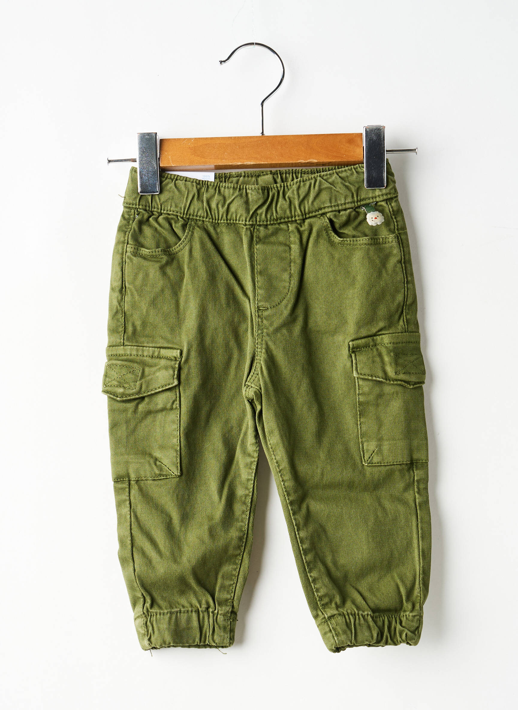 Pantalon droit poches taille élastique vert MAYORAL garçon