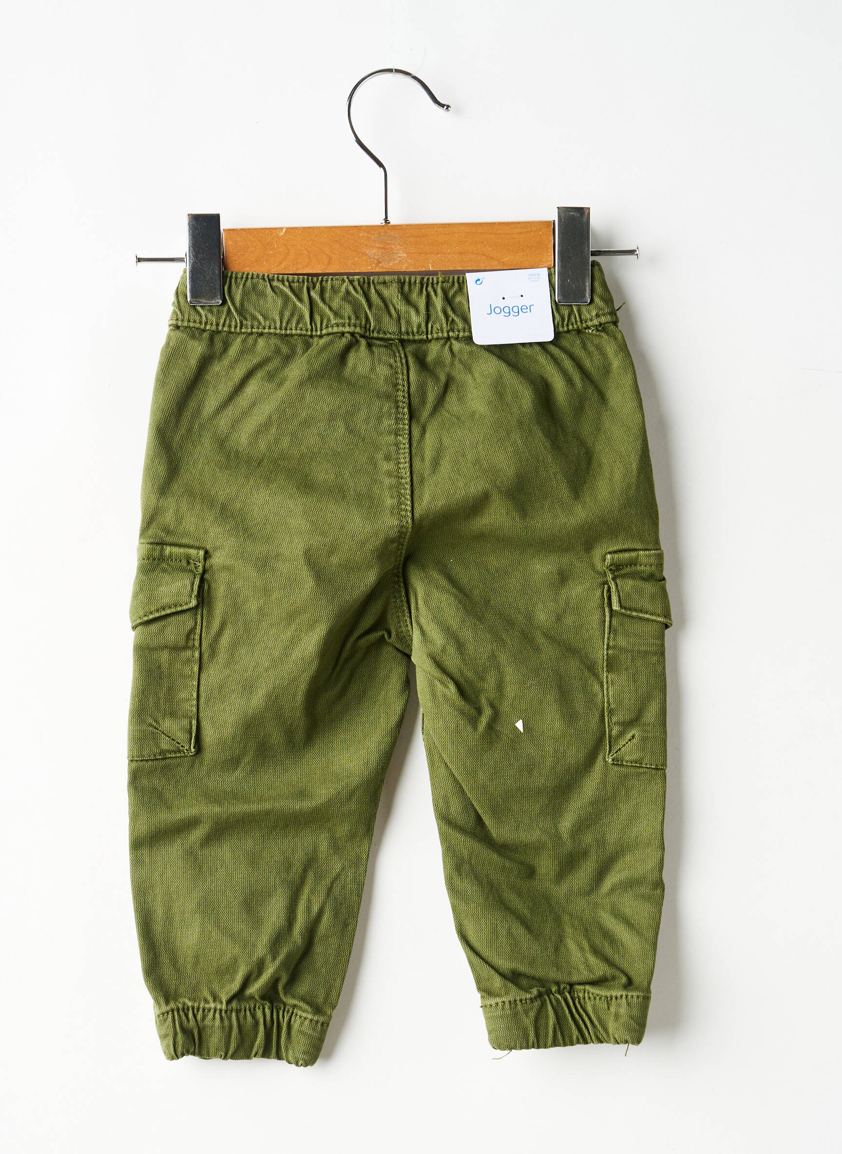 Pantalon droit poches taille élastique vert MAYORAL garçon