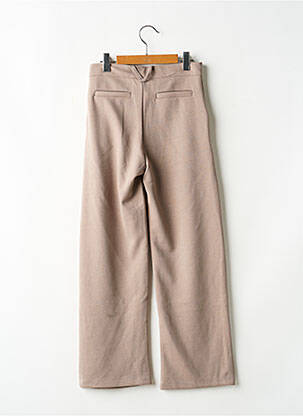 Pantalon droit fermeture zippée sous rabat boutonné beige LEVV LABEL fille