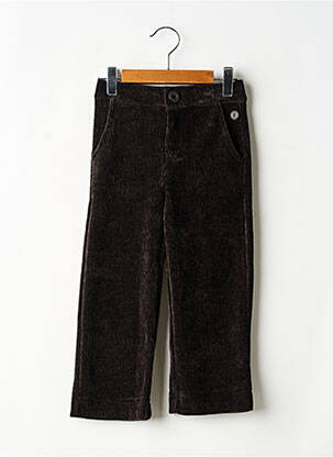 Pantalon droit fermeture zippée sous rabat boutonné taille élastique noir LEVV LABEL fille