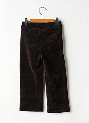 Pantalon droit fermeture zippée sous rabat boutonné taille élastique noir LEVV LABEL fille