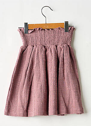 Jupe courte coupe évasée rose LEVV LABEL fille